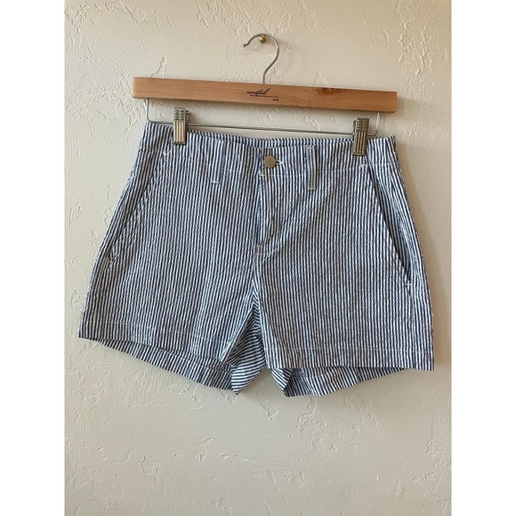 L'AGENCE Pants - L'AGENCE Alondra Trouser Blue and White Striped Shorts NWT
